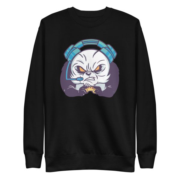 unisex-premium-sweatshirt-black-front-6a191e5fa96d1.jpg Gamer Panda Sweatshirt