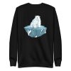 unisex-premium-sweatshirt-black-front-6a1962d71b7af.jpg Polar Bear Sitting Ice Sweatshirt