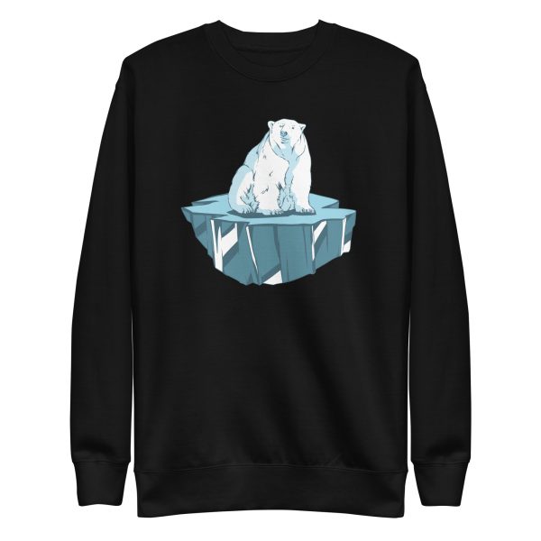 unisex-premium-sweatshirt-black-front-6a1962d71b7af.jpg Polar Bear Sitting Ice Sweatshirt
