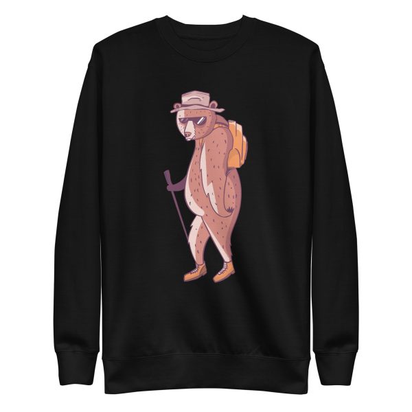 unisex-premium-sweatshirt-black-front-6a1963a5d2e59.jpg Hiking Bear Sweatshirt