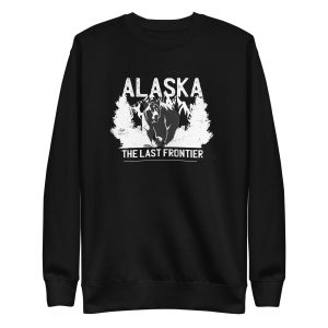 unisex-premium-sweatshirt-black-front-6a19654f6396c.jpg Alaska Bear Quote Sweatshirt