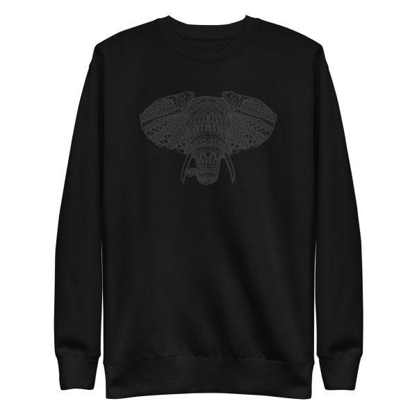 unisex-premium-sweatshirt-black-front-6a196e398c911.jpg African Elephant Mandala Sweatshirt