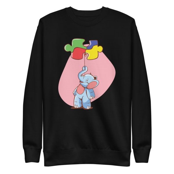 unisex-premium-sweatshirt-black-front-6a196ef8d3feb.jpg Elephant Puzzle Ballon Sweatshirt