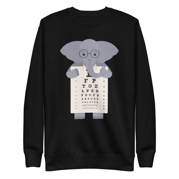 unisex-premium-sweatshirt-black-front-6a197523debb9.jpg Elephant Eye Chart Sweatshirt
