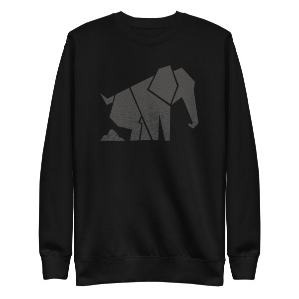 unisex-premium-sweatshirt-black-front-6a197be0ed020.jpg Geometric Elephant Sweatshirt