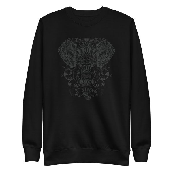 unisex-premium-sweatshirt-black-front-6a19812575e3d.jpg Mandala Elephant Sweatshirt