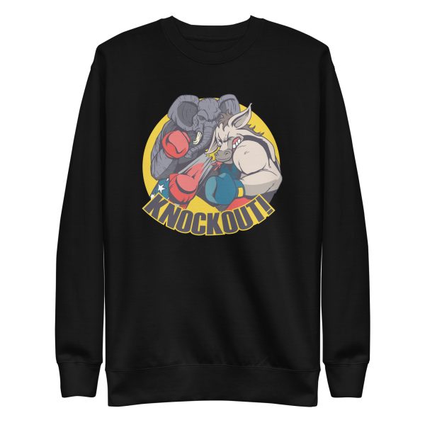 unisex-premium-sweatshirt-black-front-6a1981a70ea68.jpg Elephant Donkey Knockout Sweatshirt