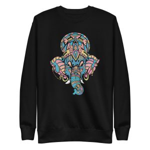 unisex-premium-sweatshirt-black-front-6a19840320ea0.jpg Colorful Ganesha Sweatshirt