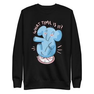 unisex-premium-sweatshirt-black-front-6a19854183149.jpg Elephant Clock Sweatshirt