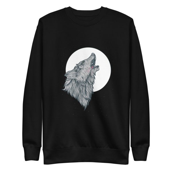 unisex-premium-sweatshirt-black-front-6a1987530b6f0.jpg Wolf Howling Sweatshirt