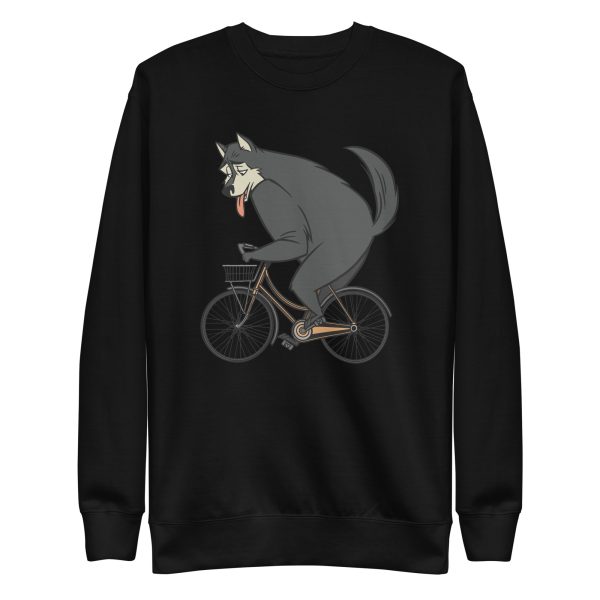 unisex-premium-sweatshirt-black-front-6a1988ef549c0.jpg Black Wolf Bike Sweatshirt
