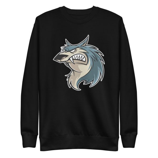 unisex-premium-sweatshirt-black-front-6a198bb2843a0.jpg Wolf Cartoon Sweatshirt