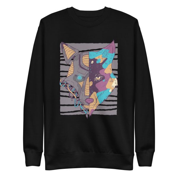 unisex-premium-sweatshirt-black-front-6a198c003707e.jpg Double Faced Wolf Sweatshirt