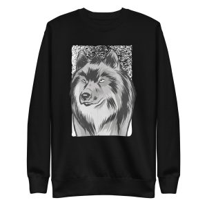 unisex-premium-sweatshirt-black-front-6a198c94d590e.jpg Wolf Sketch Sweatshirt