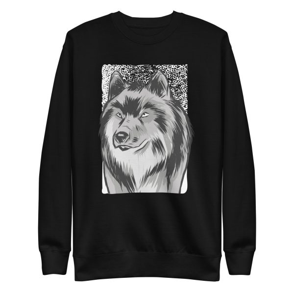 unisex-premium-sweatshirt-black-front-6a198c94d590e.jpg Wolf Sketch Sweatshirt