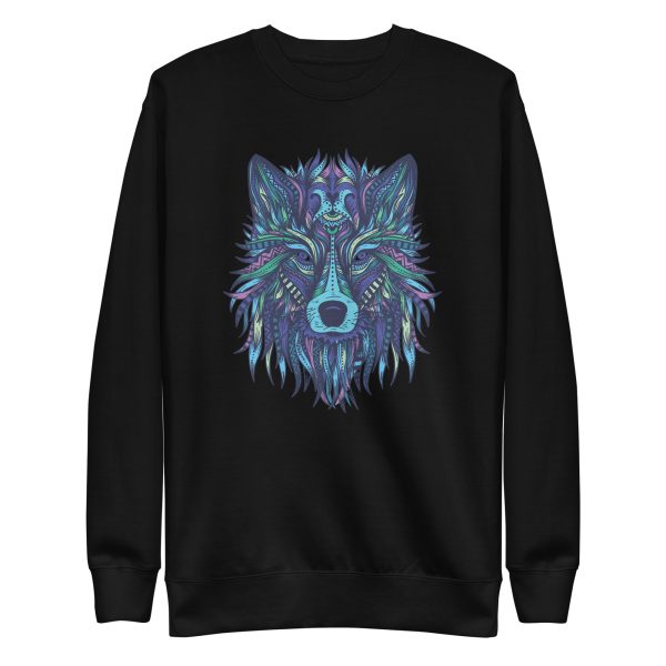 unisex-premium-sweatshirt-black-front-6a198fa50d789.jpg Wolf Illustration Sweatshirt