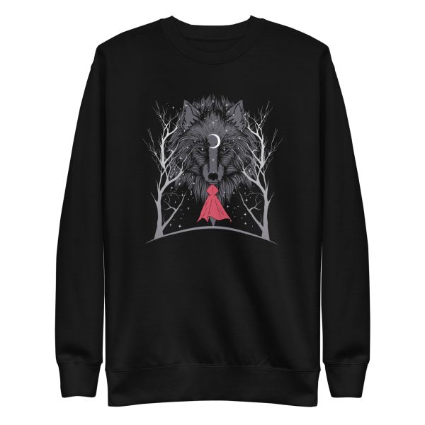 unisex-premium-sweatshirt-black-front-6a1ac92e92562.jpg Red Hood Night Sweatshirt