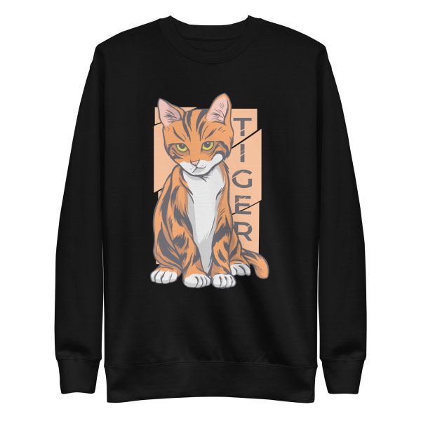 unisex-premium-sweatshirt-black-front-6a1aceb214136.jpg Tiger Cat Sweatshirt