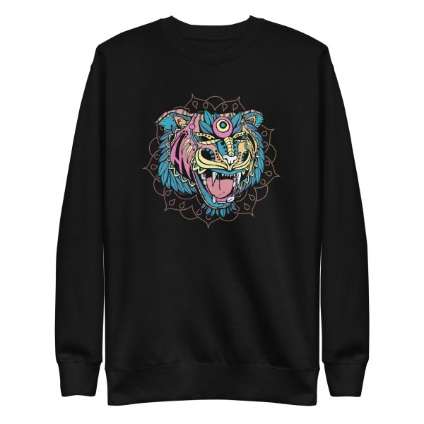 unisex-premium-sweatshirt-black-front-6a1acf6fd7bda.jpg Huichol Tiger Sweatshirt