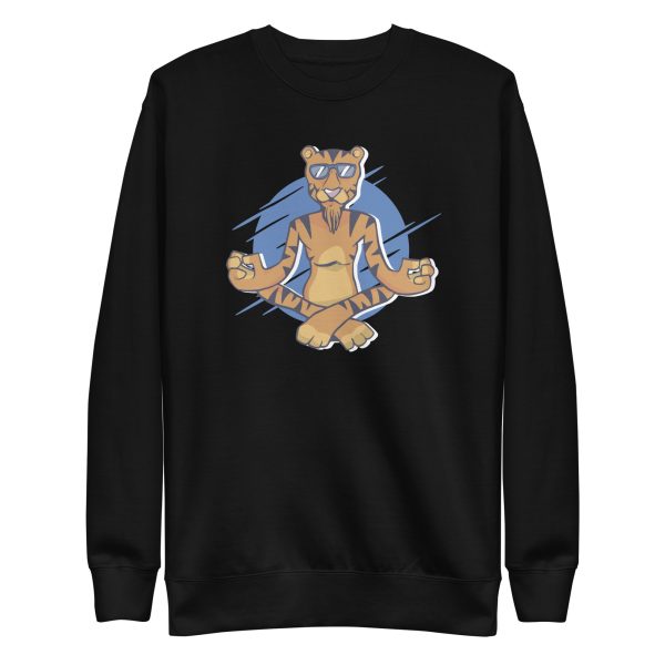 unisex-premium-sweatshirt-black-front-6a1ad2a61eeaf.jpg Meditating Tiger Sweatshirt