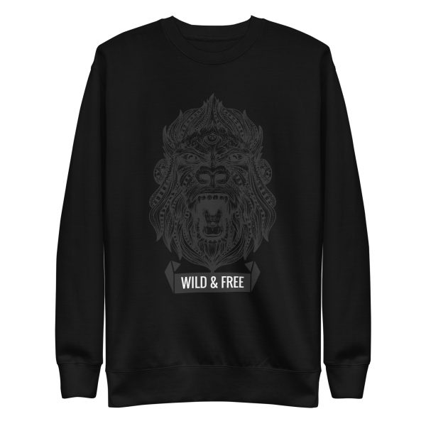 unisex-premium-sweatshirt-black-front-6a1ad89750088.jpg Gorilla Illustration Sweatshirt