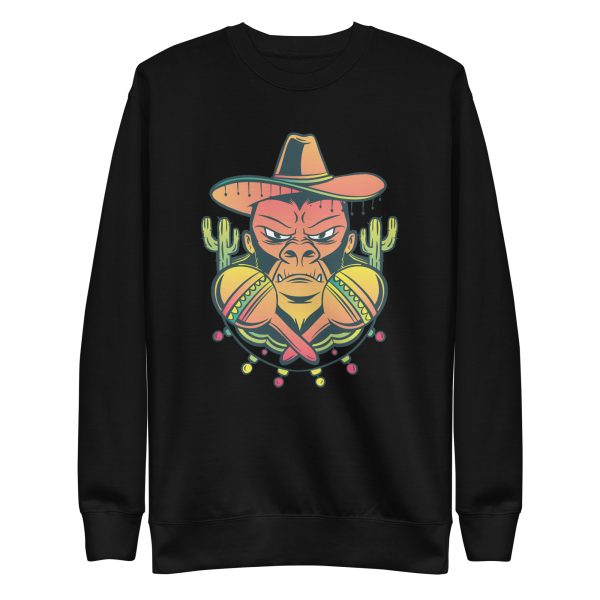 unisex-premium-sweatshirt-black-front-6a1ad8d7eb323.jpg Mexican Gorilla Sweatshirt
