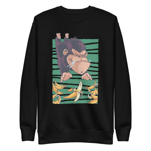 unisex-premium-sweatshirt-black-front-6a1ad9a5cc141.jpg Gorilla Chasing Bananas Sweatshirt