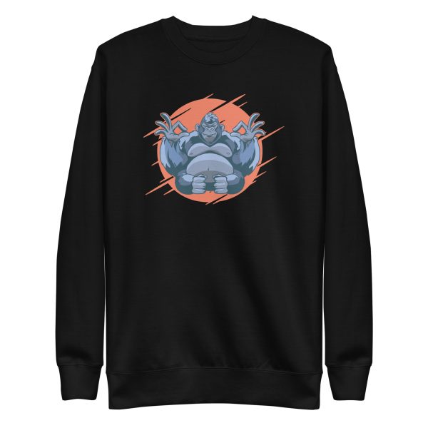 unisex-premium-sweatshirt-black-front-6a1ada7d70446.jpg Gorilla Meditating Sweatshirt