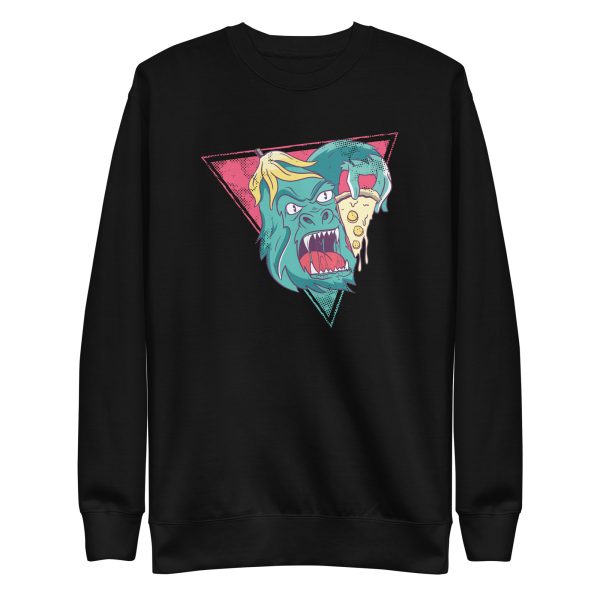 unisex-premium-sweatshirt-black-front-6a1adaca02e70.jpg Gorilla Pizza Sweatshirt