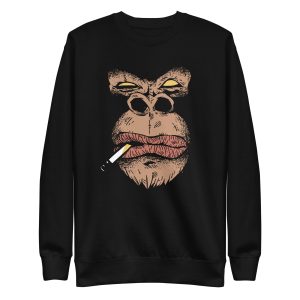 unisex-premium-sweatshirt-black-front-6a1adb5a2d36b.jpg Gorilla Smoking Sweatshirt
