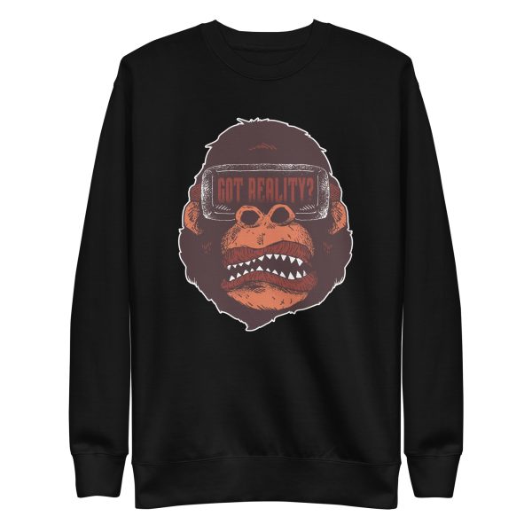 unisex-premium-sweatshirt-black-front-6a1adc618414f.jpg Gorilla Reality Sweatshirt