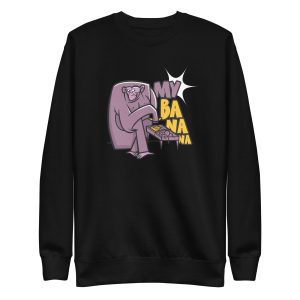 unisex-premium-sweatshirt-black-front-6a1af130e52df.jpg Monkey Stealing Sweatshirt