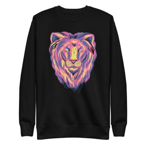 unisex-premium-sweatshirt-black-front-6a1af25592631.jpg Colorful Lion Sweatshirt