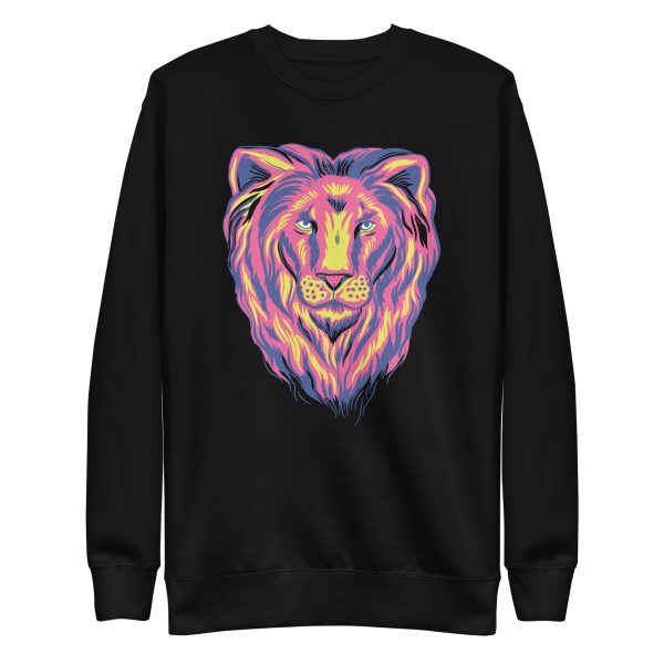 unisex-premium-sweatshirt-black-front-6a1af25592631.jpg Colorful Lion Sweatshirt