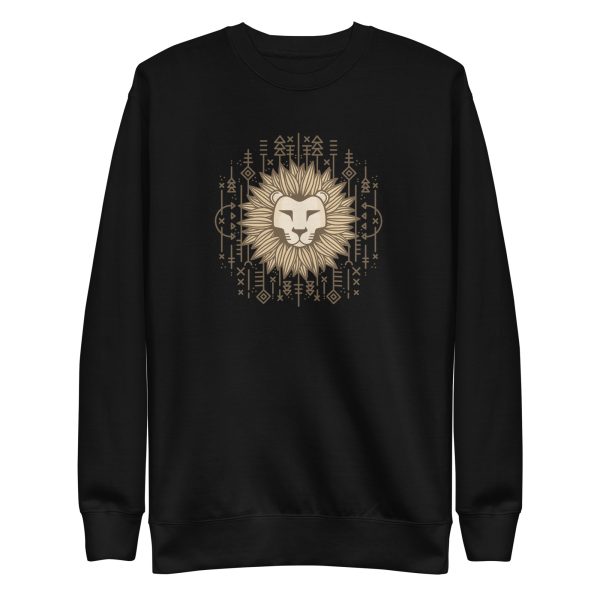 unisex-premium-sweatshirt-black-front-6a1af32dea4e1.jpg Lion Illustration Sweatshirt