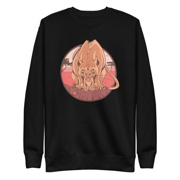 unisex-premium-sweatshirt-black-front-6a1afdb914743.jpg Lioness Cub Sweatshirt