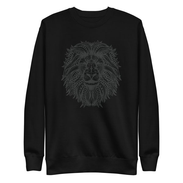 unisex-premium-sweatshirt-black-front-6a1afe67a28f9.jpg Mandala Lion Sweatshirt