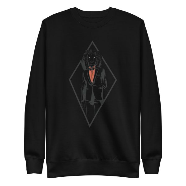 unisex-premium-sweatshirt-black-front-6a1affca4c023.jpg Formal Lion Sweatshirt