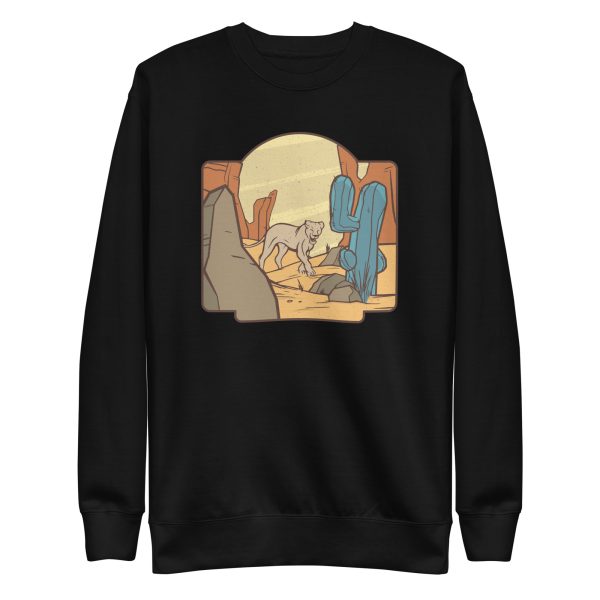 unisex-premium-sweatshirt-black-front-6a1b0027d29ab.jpg Desert Mountain Lion Sweatshirt