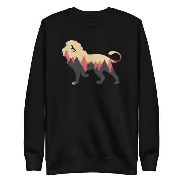 unisex-premium-sweatshirt-black-front-6a1b01fdc4755.jpg Lion Forest Sweatshirt