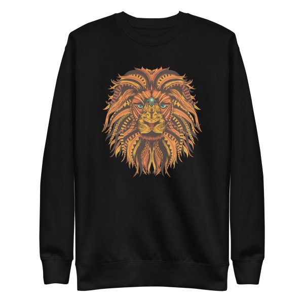 unisex-premium-sweatshirt-black-front-6a1b032272af8.jpg Lion Mandala Sweatshirt