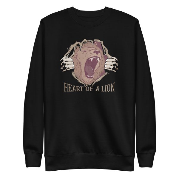 unisex-premium-sweatshirt-black-front-6a1bba52a2f50.jpg Heart of a Lion Sweatshirt