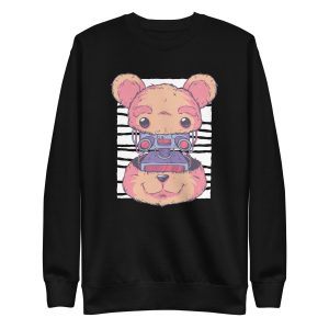 unisex-premium-sweatshirt-black-front-6a1bc688dbebe.jpg Robot Teddy Bear Sweatshirt