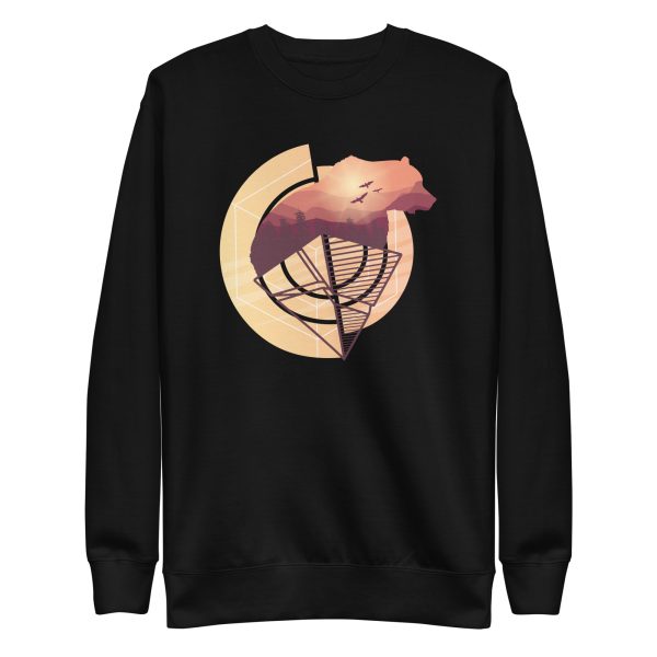 unisex-premium-sweatshirt-black-front-6a1bdf97121b3.jpg Geometric Bear Sweatshirt