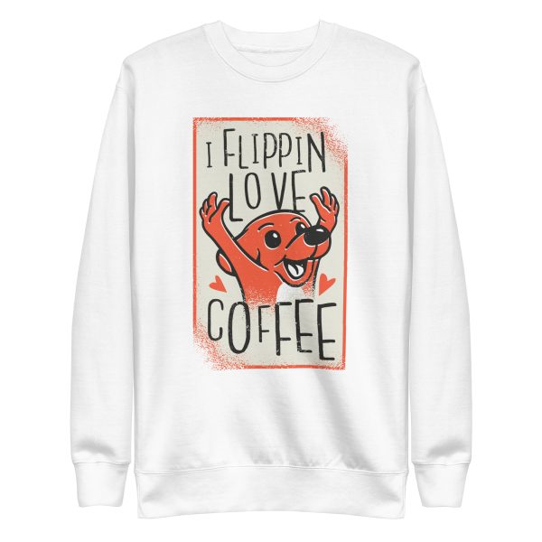 unisex-premium-sweatshirt-white-front-6a15835818f4d.jpg Coffee Dog Sweatshirt