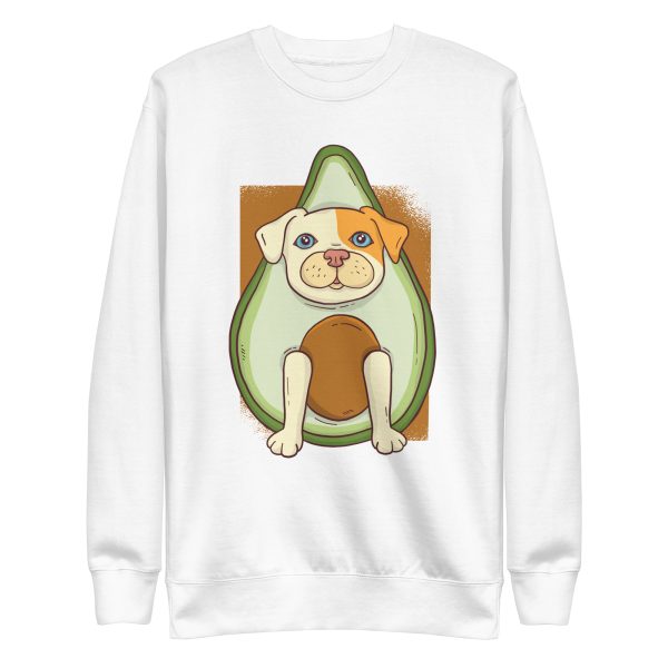 unisex-premium-sweatshirt-white-front-6a15911433070.jpg Avocado Dog Sweatshirt