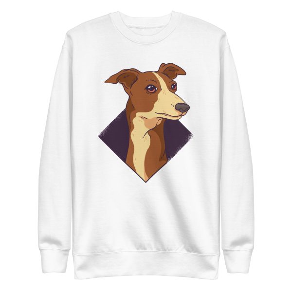 unisex-premium-sweatshirt-white-front-6a1593528bd55.jpg Whippet Dog Sweatshirt