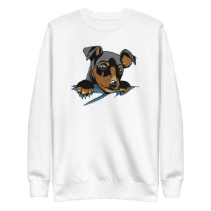 unisex-premium-sweatshirt-white-front-6a1595a35504f.jpg Dog In Pocket Sweatshirt
