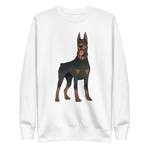 unisex-premium-sweatshirt-white-front-6a159ab81f9b4.jpg Doberman Dog Sweatshirt
