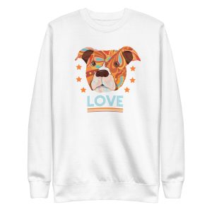 unisex-premium-sweatshirt-white-front-6a15af2ecd981.jpg Pitbull Terrier Head Love Sweatshirt
